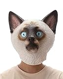 PartyHop Siamesische Katze Maske Tier Latex Vollkopf Realistische Masken Für Halloween Karneval Kostüm Party Parade