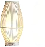 KEYREN Beste Wünsche Shop Tischlampe Kreative Moderne Einfache Bambuslampe Schlafzimmer Nachttischlampe Studienraum Pushbtonschalter E27 Schreibtischlampe (Color : A)