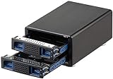 Xystec Dual Festplattengehäuse: 2-Fach-Festplatten-Gehäuse für 3,5'- & 2,5'-SATA, USB 3.0, RAID (2 Fach Festplattengehäuse)