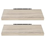 EUGAD Wandregal Wandboard 2er Set Hängeregal Holz Board Modern Sonoma Eiche 50x23x3,8cm 0091QJ-2