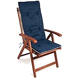 DeTeX® Stuhlauflage Vanamo 6er Set Wasserabweisend Hochlehner Auflage Sitzauflage Stuhlkissen Polsterauflage Blau