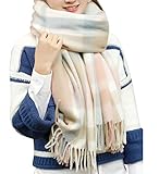 Tuopuda Damen Schal Kariert Pashmina XXL Stolen übergroßer Herbstschal Winterschal Karo Tartan Schultertuch Plaid Deckenschal Modeschal Weicher Warmer Oversized Fransen Poncho, O, Einheitsgröß