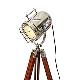 Antiques Art Vintage Nautische Suchscheinwerfer Marine Strahler Retro Stativ Stehlampe Dekor