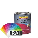 Consolan Profi Wetterschutzfarbe (RAL-Farben) 1l - Holzfarbe Holzschutzfarbe