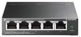 TP-Link TL-SG105PE 5-Port Gigabit Easy Smart Managed LAN Switch mit 4 PoE+ Ports (65 Watt, geschirmte RJ-45 Ports, IEEE-802.3af/at, einfache Konfiguration, IGMP, QoS, VLAN, lüfterlos) Schwarz