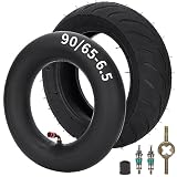 JIAYAN 90/65-6,5 Vorderreifen und Schlauch mit abgewinkeltem TR87-Ventilschaft für 47 cc 49 cc Kids Mini Pocket MTA1 MTA2 Cag Lucky 7 Bike Moto Mini Elektroroller E-Bike Dirt Bik