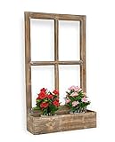 DanDiBo Wandblumenhalter Fenster 70 cm Blumenkasten aus Holz Wandregal Blumenständer Braun 461080 Blumenregal Regal