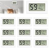 10 Stück Mini Digital Thermometer Hygrometer, 2in1 LCD Thermometer & Hygrometer Thermometer Innen Mini Digital Thermometer Hygrometer für zu Hause oder im Büro, Autos, Raumklima Kontrolle, Weiß