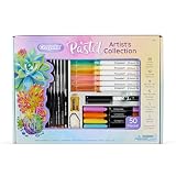 Crayola Pastellfarben-Kunst-Set (50 Stück), Kinder-Kunst-Set mit Pastellmarkern und Bleistiften, Kunst-Set für Mädchen und Jungen, Geschenk für Kinder, ab 8 J