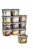 VIWARES Vorratsdosen mit Deckel | 12er Vorratsbehälter Set | BPA-FREI | Zur Müsli Mehl und Zucker Aufbewahrung | Praktische Aufbewahrungsbox Küche für alle Lebensmittel