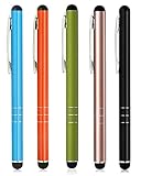 Eingabestift 5 Stück i-Pad Stift Stylus Pen i-Pad Pencil für iPhone Samsung Galaxy Xiaomi Redmi Google Pixel Motorola Nothing Phone Tablets und Alle Touchscreen, Blau, Orange, Grün, Gold, Schwarz