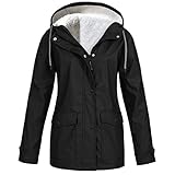 Jacke für Damen, Winter, warm, Fleece, Parka, Mantel, Regenmantel mit Kapuze, wasserdicht, Windbreaker, Regenmäntel, Jacken, Outdoor, Berg, regendicht, Schnee, Oberbekleidung, Weihnachtsmantel, S-5XL,