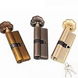 SchließZylinder Handelsübliches Türschloss for Innentüren, Zylindermaße 70 mm, Bäume, Kreuzung, Kettenkopf, Messing Zylinderschloss(Brown)