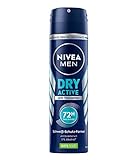NIVEA MEN Dry Active Deo Spray (150 ml), effektives Anti-Transpirant für ein trockenes Hautgefühl, mit 72h Schutz und Dual-Active-Formel