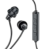 Anflowe Schlaf-Kopfhörer, In-Ear-Kopfhörer Ohrhörer mit Kabel und Mikrofon für Schlafen, Seitenschläfer, Kleine Ohren (Reiner Klang, Kompakte Bauweise, Geräuschisolierung) - Schwarz