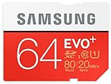 Samsung Speicherkarte SDXC 64GB EVO Plus UHS-I Grade 1 Class 10 für Foto und Video Kameras