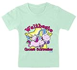 HARIZ Baby T-Shirt Weltbeste Grosse Schwester Einhorn Baby Kinder Plus Geschenkkarte Zahnpasta Grün 15-24 Monate / 80-92cm