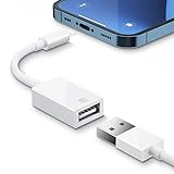 Lightn-ing auf USB Kamera Adapter, USB 3.0 Buchse OTG Daten Sync Kabel Adapter Kompatibel mit iPhone/i-Pad, Support Hubs, MIDI Keyboard, Maus, Kartenleser, USB Ethernet Adapter, iOS 9.2 bis 13 (Weiß)