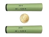 3707 MÜNZHÜLSEN - Münzrollenpapier vorgefertigt und gerollt für 50 Cent (120er Pack) A