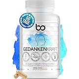brain on® Gedankenkraft | Brain Booster 60 vegane Kapseln mit Brahmi (Bacopa Monnieri), Ginkgo Biloba, L-Theanin und Vitamin B1, B3, B5, B6, B9 & B12 | Made in Germany