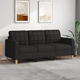 Willood 3-Sitzer-Sofa Schwarz 180cm Stoff Sofa Set Indoor Sofa