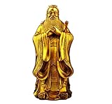 GUOWUBAO Zen Ornaments Statue Charakter Skulptur Dekoration Vintage Skulptur Chinesischer Philosoph Konfuzius Statue Handwerk Desktop Dekorationen 10 x 11 x 25 cm (Größe 8 x 6,5 x 18 cm)