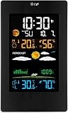 Temperature Sensor Drahtlose Wetterstation mit Temperatur- und Luftfeuchtigkeitsüberwachung for den Innen- und Außenbereich, digitales Thermometer mit buntem LCD-Bildschirm, Wettervorhersag