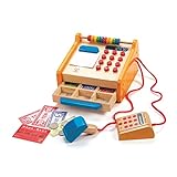 Hape Registrierkasse von Hape| 37-teiliges Kassen-Set aus Holz für Kinder|mit Taschenrechner-Funktion