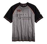 Harley-Davidson T-Shirt Iron Block Raglan, grau/schwarz, XL