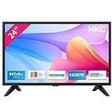 HKC 24F1D Fernseher 24 Zoll (TV 60 cm), Dolby Audio, LED, Triple Tuner DVB-C / T2 / S2, CI+, VGA PC Connection, HDMI, USB, digitaler Audioausgang, incl. Hotelmodus