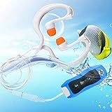 Xpccj MP3-Musik-Player mit Kabel Wassersport Tragbares Handheld-FM-Radio Wiederaufladbares .0-Multifunktions-Heimtauchen IPX8 Wasserdichtes Schwimmen(Blau)