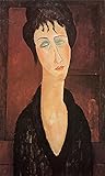 LueLue Porträt Einer Frau 1918 Amedeo Modigliani 30x50 Leinwandbild auf Keilrahmen robuster Canvas-Stoff 300 g/m2 Brillante Farben