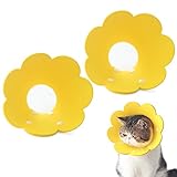 MJL 2 Stücke Schutzkragen Katze Halskrause Haustiere Verstellbares Weiches Halsban für Schützender Kragen Genesung nach Wunde Gelb M