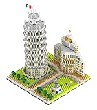 BBHH Mini-Bausteine 3D-Modell, Schiefer Turm von Pisa, weltberühmte architektonische Mikro-Diamantsteine, DIY-Bauspielzeug für Kinder und Erwachsene, Geschenke, 1944-tlg