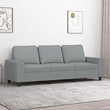Willood 3 Sitzer Sofa Couch Gästesofa fürs Wohnzimmer Schlafzimmer Gästezimmer Modern Hellgrau 180 cm S