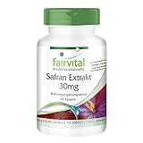 Safran Extrakt 30mg - 90 Kapseln mit Pantothensäure, Vitamin B6 und Vitamin B12 - Großpackung für 3 Monate - Vegan | Fairvital