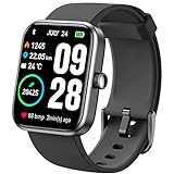 TOZO S2 Smart Watch Alexa Eingebauter Fitness-Tracker mit Herzfrequenz- und Blutsauerstoffmonitor, Schlafmonitor 5ATM Wasserdichter Touchscreen, kompatibel mit iPhone & Android Schwarz