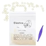VEGCOO 600 Stück Kieferorthopädische Gummibänder, 1/4 Zoll, Zahnspangenzubehör mit 6 Stück Placer, Zahnärztliche Kieferorthopädische Gummibänder für Zahnarztgeflechte Zahnspangen Zahnlücken (Fuchs)