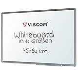 VISCOM Whiteboard magnetisch - 45 x 60 cm - Magnettafel in 11 Größen - Magnetwand kratzfest & beschreibbar - mit Aluminium-Rahmen - für Hoch- und Querformat