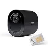 Arlo Go 2 Überwachungskamera Aussen Mit SIM Karte, Kabellos, 3G/4G LTE Ohne WLAN, Wetterfest, Spotlight, Alarm Sirene, Nachtsicht, 2-Wege-Audio, Bewegungsmelder, Akku, Kostenloser Cloud-Speicher