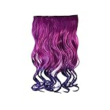 Extensions Head Curly Hair Wellig Hairpieces In For Women Full Clips On Synthetische Perücke Echthaar Schwarz (E, One Size)