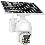 AAFLY Solar-Sicherheitskamera, WLAN/4G LTE für den Außenbereich, mit sechs wiederaufladbaren Batterien, IP-Kamera, kabellos, CCTV, 1080p, Nachtsicht, PIR-Bewegungssensor mit Solarpanel (4G)