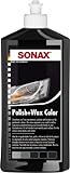 SONAX Polish+Wax Color schwarz (500 ml) Politur mit schwarzen Farbpigmenten und Wachsanteilen | Art-Nr. 02961000