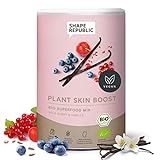 Shape Republic Plant Collagen | Kollagen Pulver 300g | Collagen Peptides Booster | Bio Superfood Mix | Vegan | Laktosefrei | Glutenfrei | Made in Germany | Wild Berry & Vanille