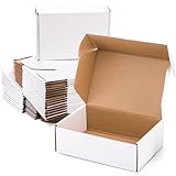 Dicunoy Versandkartons für kleine Unternehmen, 22,9 x 15,2 x 7,6 cm, weiße kleine Pappkartons, dicke Wellpappe, Versandkartons für den Versand, Verpackung, Literatur-Versandtaschen, Geschenkpaket, 30