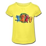 Der Kleine Drache Kokosnuss Party Freunde Mädchen T-Shirt mit Raffungen, 12 Jahre, Gelb