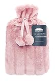 CityComfort Wärmflasche mit Super Soft Luxury Plüschbezug | 2 Liter Wärmflaschen | Britisches Design sicher und haltbar (pink)