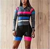 DURVIZ Damen-Trikot, Triathlon, Damen-Radtrikot, einteiliges Kleid, Langarm-Set, Kissen, Radsport-Sportbekleidung (Color : Jersey2, Size : XL)