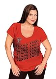 Klutch NCAA Texas Tech Red Raiders Women's Plus V-Neck Tee, 2X, Black