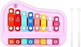SFYAL1U 2-in-1-Xylophon-Spielzeug-Musikinstrument-Spielzeug mit Schlägeln for Kleinkinder (Farbe: Rosa) wangYUEQ (Color : Pink)